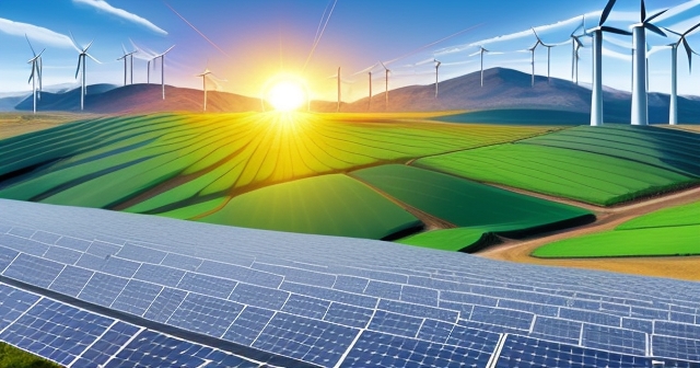 Vibrant solar panels under a bright sun