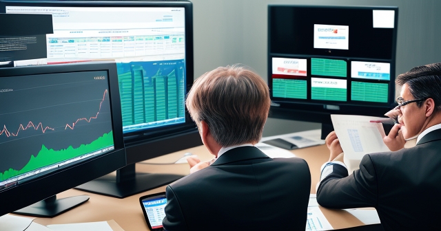 investors analyzing economic reports