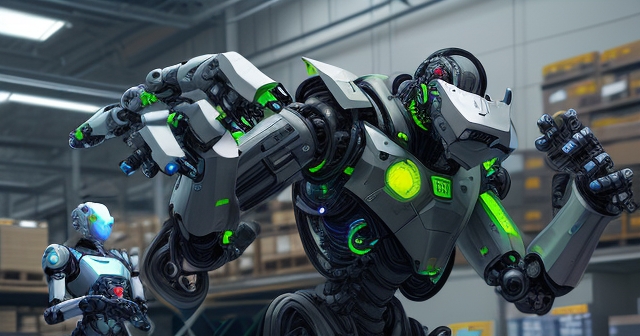 AI-driven robots interacting with humans