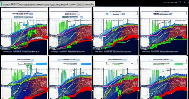 Stock market with fluctuating indices on display