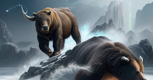 A bear swiping down reflecting falling market values