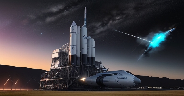Neutron rocket prototype testing scene