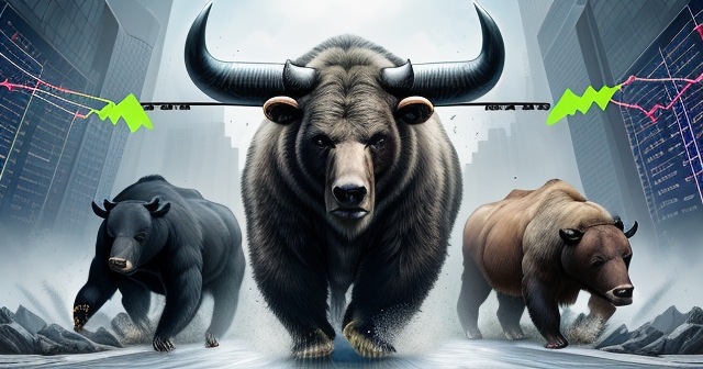 A bull charging forward representing rising stock prices