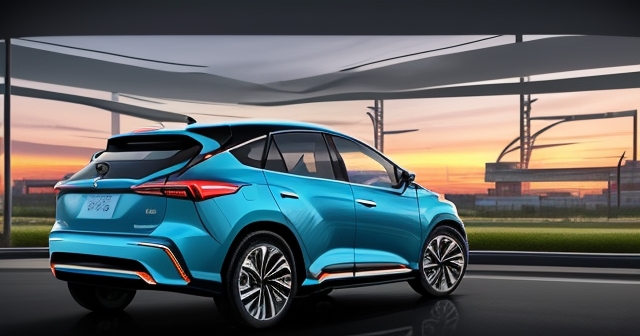 BYD electric vehicle factory at sunset