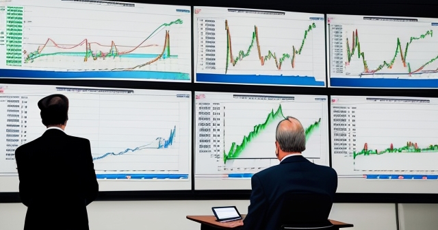 Financial graphs showing growth