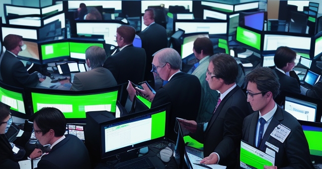 Diverse traders engaging in online trading activity