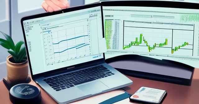 calm trader at computer screen