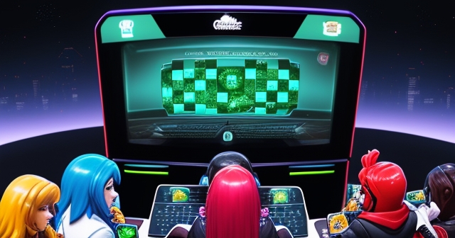 A chess match with gaming pieces