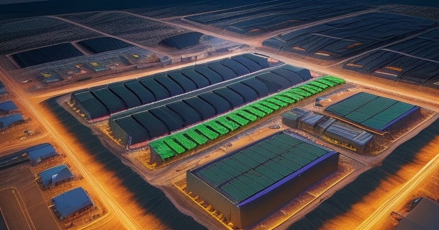Eco-friendly power sources powering a mining facility