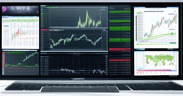 A close-up of digital charts showing trends