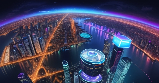 vibrant virtual cityscape