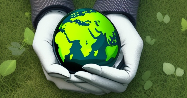 Hands holding a green globe with financial symbols