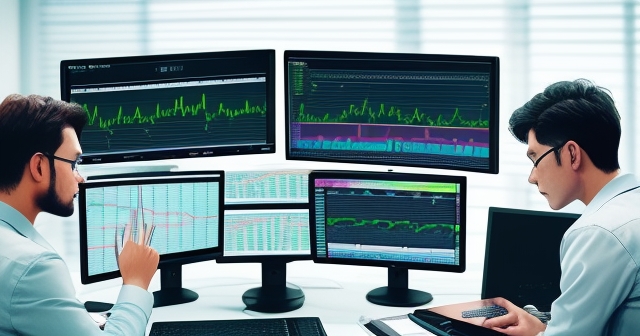 A trader analyzing charts.
