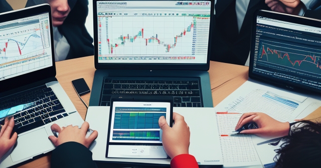 A financial market overview with graphs and numbers