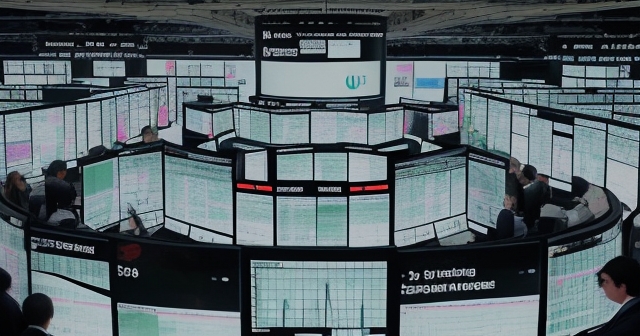 Trader analyzing a double bottom pattern on computer.