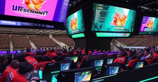 Competitive players immersed in action with their teams.