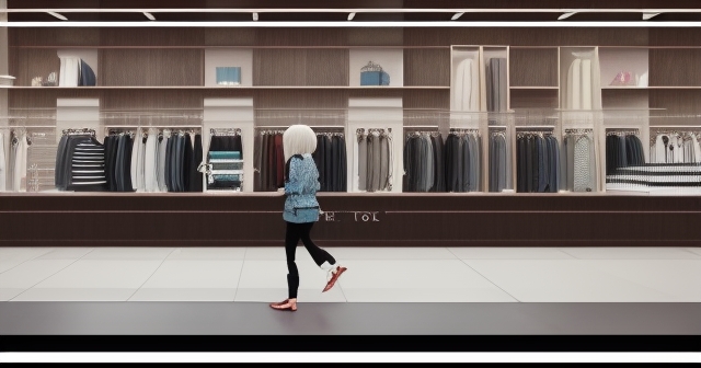 A vibrant store display showcasing various fashion choices.
