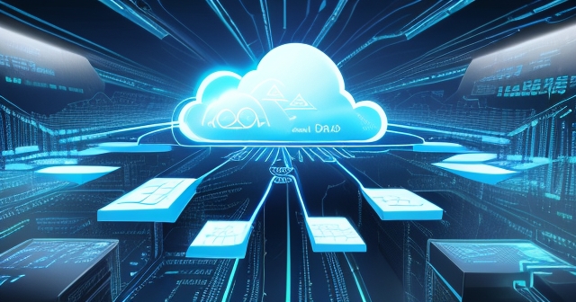 Cloud infrastructure with AI symbols