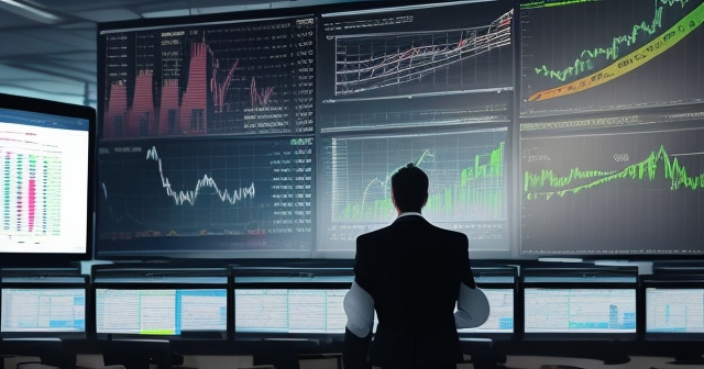 stock price chart with Bollinger Bands