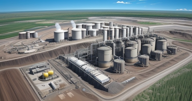 Engineers working at an uranium processing plant.