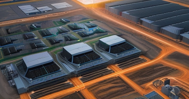 CleanSpark mining facility at sunset