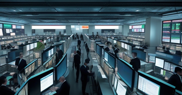 A visual of interconnected financial institutions engaged in currency trading.