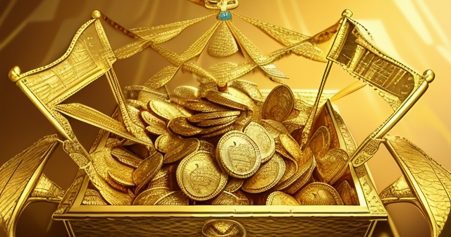 Graph depicting rising gold prices with arrows