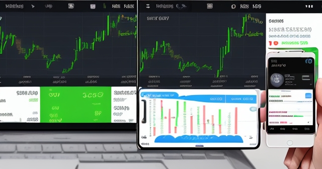 User analyzing market trends on smartphone.