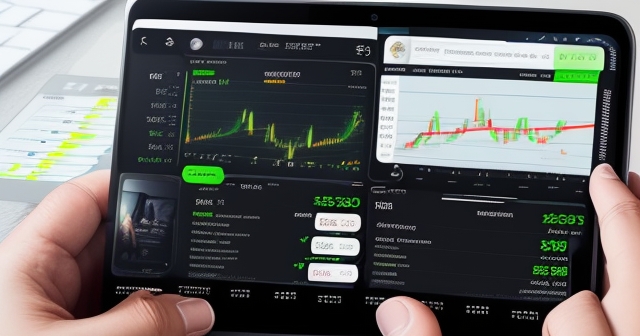 Android device showing cryptocurrency prices.