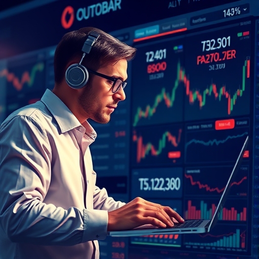A trader using AI tools in finance