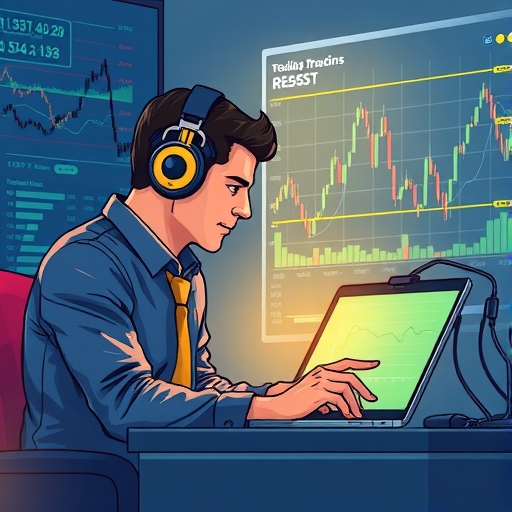 Digital trading folio with graphs and data