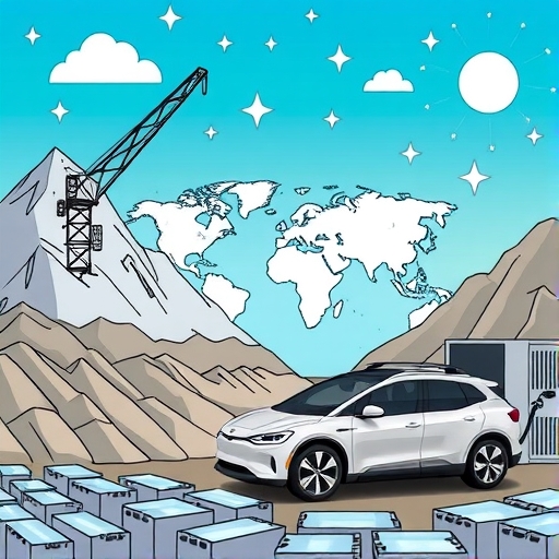 A detailed illustration of lithium mining processes