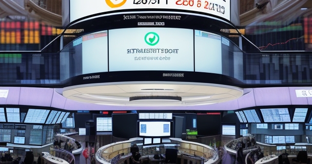 vibrant stock exchange floor