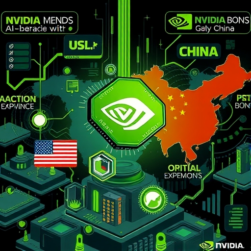 An illustration depicting Nvidia's dominance in AI technology and chip production