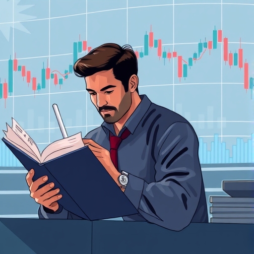 A trader analyzing market charts and patterns