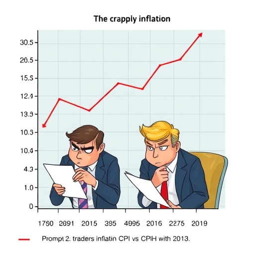 Visual representation of CPI vs CPIH with statistics.