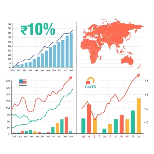 Graphic representation of market trends in different countries