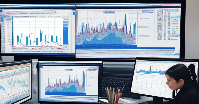 A diverse group of traders collaborating and sharing insights in an office