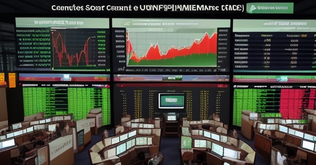 An illustration of Suncorp's headquarters with investors analyzing data