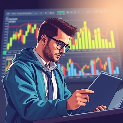 A trader analyzing financial charts with CFDs in the background