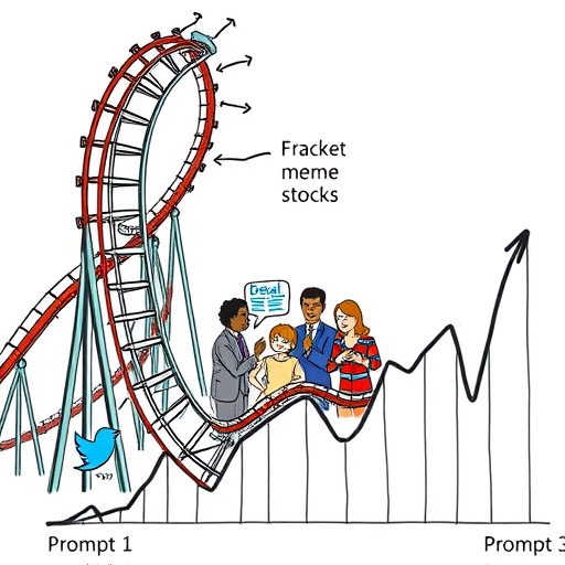 A stock chart with dramatic peaks and valleys showing meme stock performance