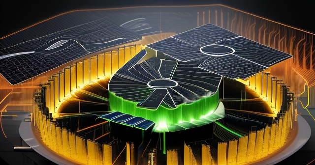 An illustration of digital assets and renewable energy synergy