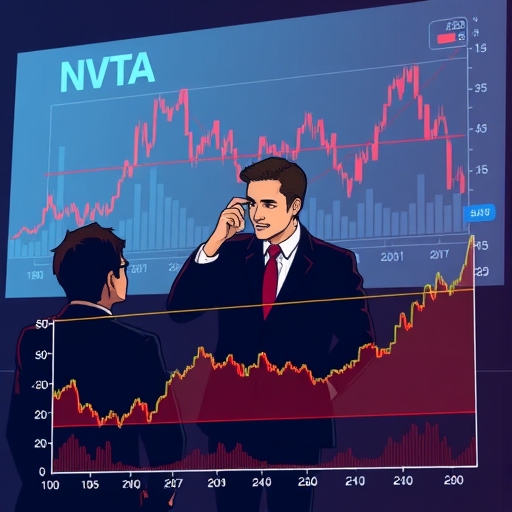 Graphs depicting stock price decline