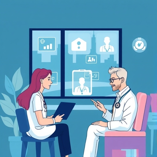 A patient consulting a doctor virtually during a telehealth session.