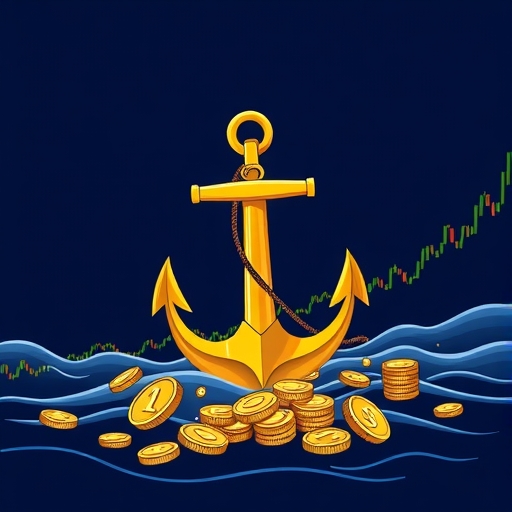 Gold coins scattered over a financial graph showcasing investment trends
