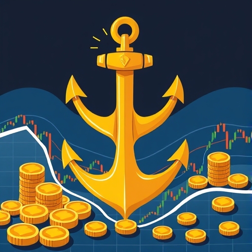 An illustration depicting gold as a bridge between commodity and currency