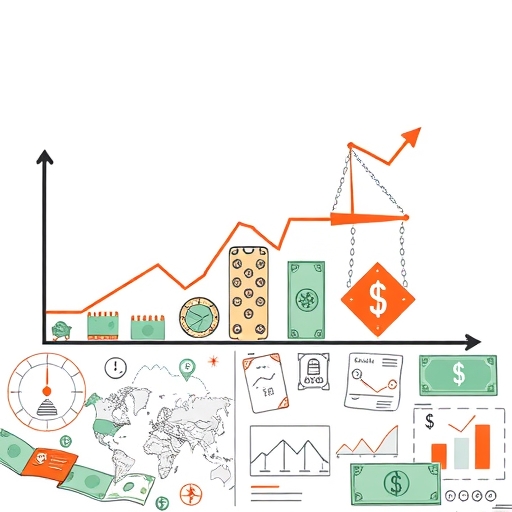 A strategy board with maps and financial symbols