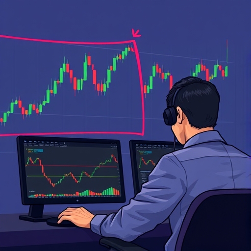 A visual representation of market indecision through candlestick patterns.