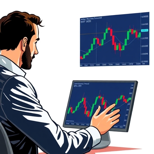 Illustration of a Doji candle pattern in a financial chart.
