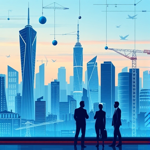 investors discussing in a high-tech environment